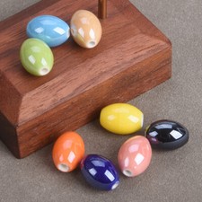 10pcs 15x11mm Oval Shiny Glossy Glazed Ceramic Porcelain Loose Beads DIY
