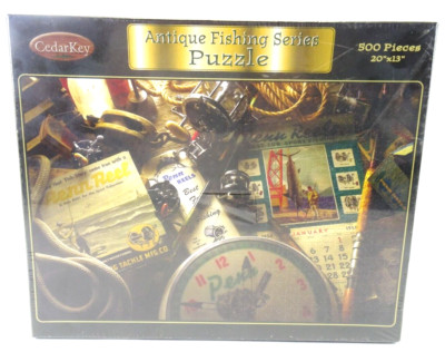 Cedar Key Design Antique Fishing Series 500 Piece Puzzle FACTORY SEALED