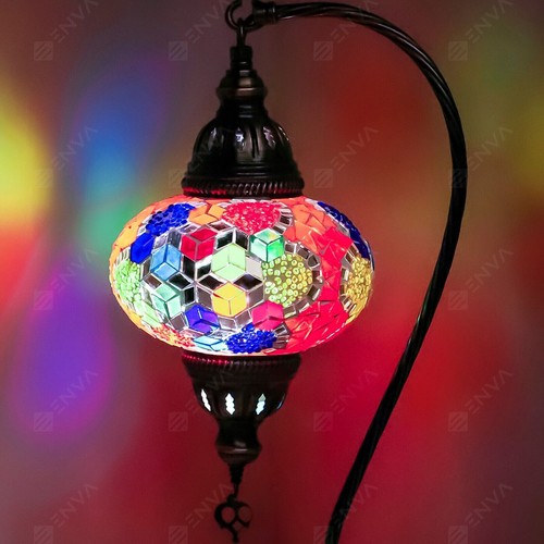 Mosaico de vidrio estilo turco marroquí lámpara de mesa Tiffany grande globo - Imagen 5 de 9
