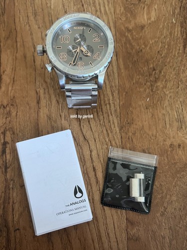 Nixon 51-30 Chrono Silver Watch, 51mm, Water Resistant, A083-2064 New In Box - Picture 5 of 7