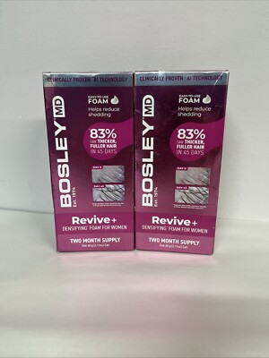 Bosley MD WOMEN'S REVIVE+ Densifying Foam Treatment Full Hair Balding 2 Pack