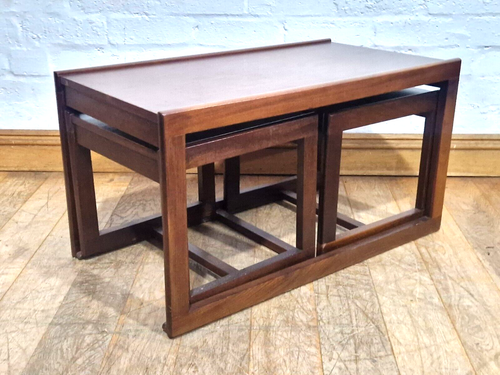 Mesa de centro vintage retro mediados de siglo - nido de mesas - Imagen 10 de 14
