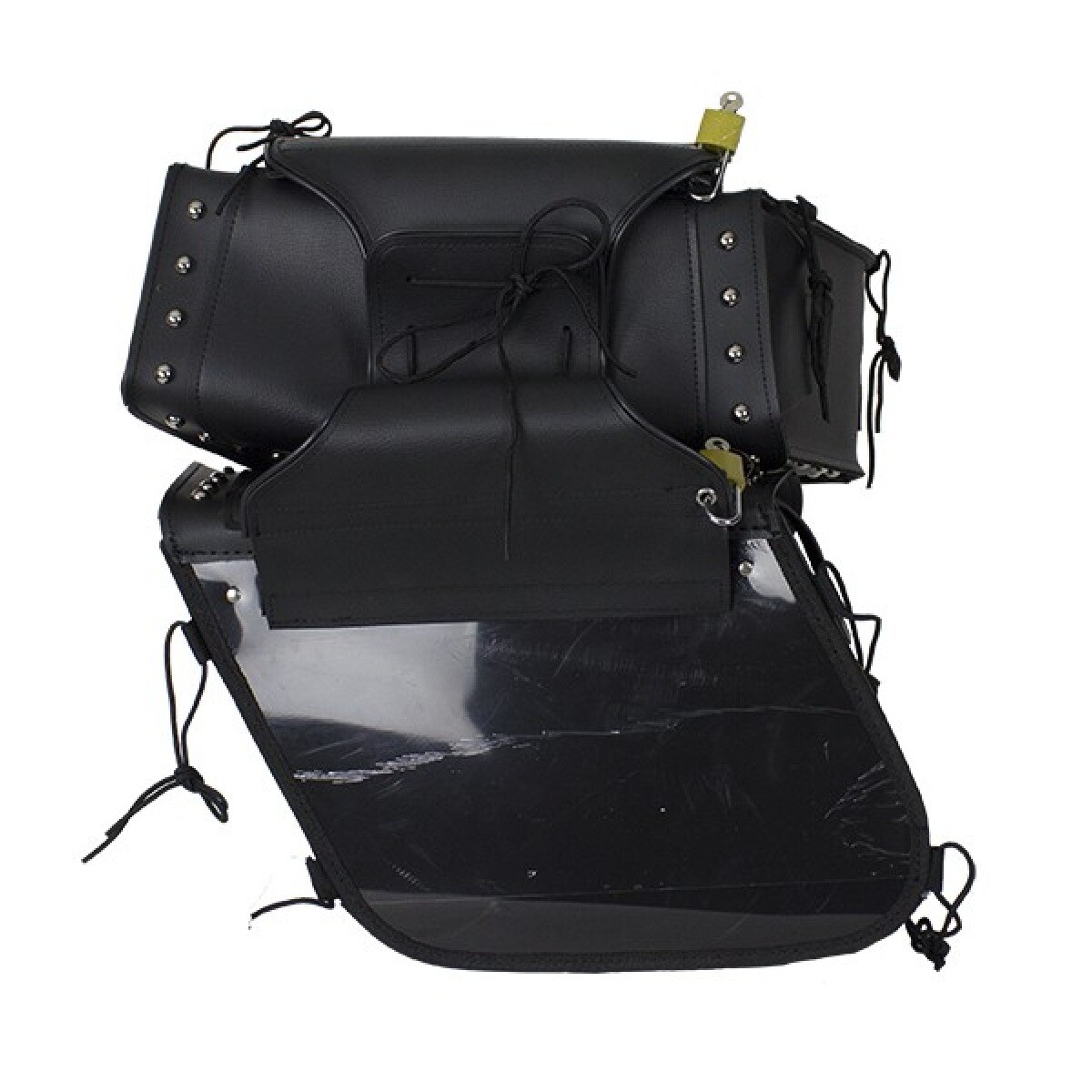 13" W x 10" H MOTORCYCLE WATERPROOF SADDLEBAGS w/ GUN HOLSTER FOR