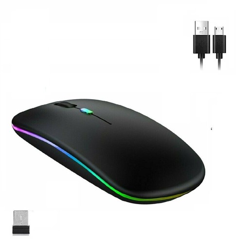 RGB PC Maus Kabellos Funkmaus 2.4G Bluetooth USB Aufladbar Notebook Laptop Mouse - Bild 12 von 12
