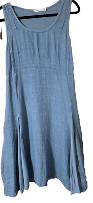 Tempo Paris 100% Linen Tunic Light Blue Womens DRESS Size SMALL | eBay