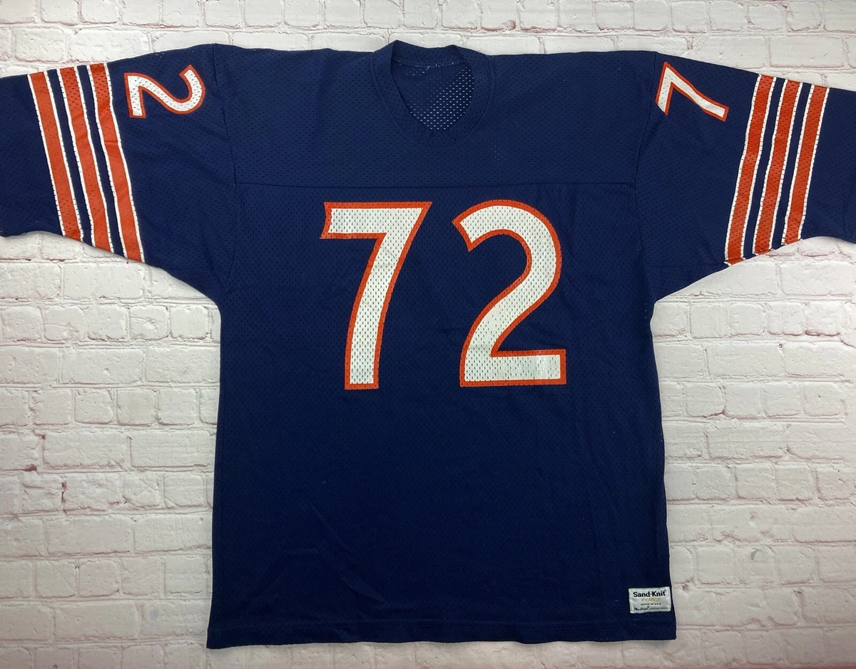 Limited Men's William Perry Navy Blue Jersey - #72 Football Chicago Bears  Therma Long Sleeve