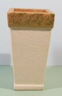 8" Tall Mikasa SIA Earthenware Floral Vase Cream Texture & Gold Leaf Container