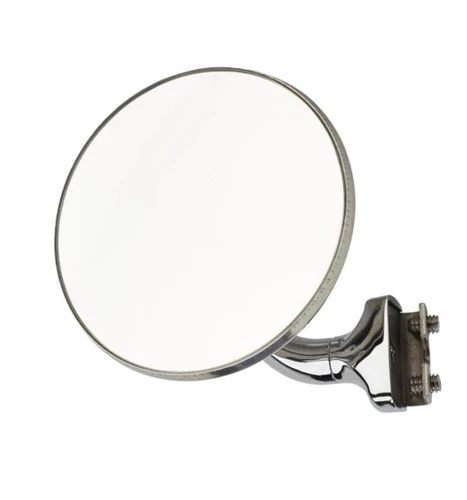 Universal 4" Round Door Edge Peep Mirror Stainless Steel Hot Rod 1 Piece