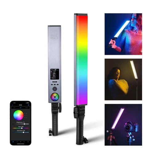 NEEWER BH30S RGBWW Full Color LED Video Stick Light Wand APP Control 2500-10000K