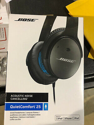 Bose Quietcomfort 25 Acoustic Noise Cancelling Headphones For Apple Black Wired Ebay