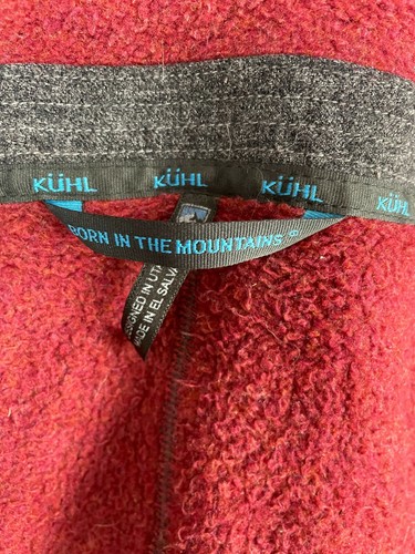 Kuhl Born In The Mountains Alfpaca Full ZIP Fleece Hood Jacket Red Size Small S - Picture 12 of 12