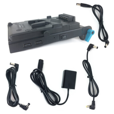 V-lock Power Plate + FW50 Dummy Battery +15mm Rod Clamp for Sony A7 A7R II A6500