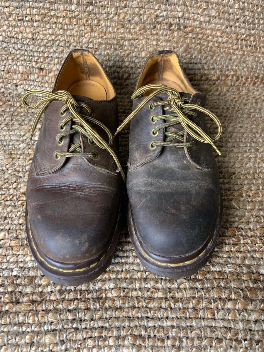 Dr Martens‎ Shoes Men Size 7 US The Original Air Cushion Made In England Brown Vintage Doc Martens Originals 1461 Black Smooth Leather  main image 4