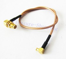 RP SMA female male pin right angle to MCX male right angle cable RG316 15cm 6"