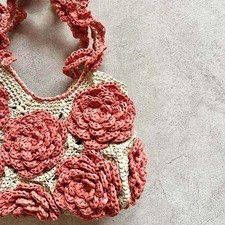 Cotton Raffia Yarn 340 Coral for Crochet Bags  Hats
