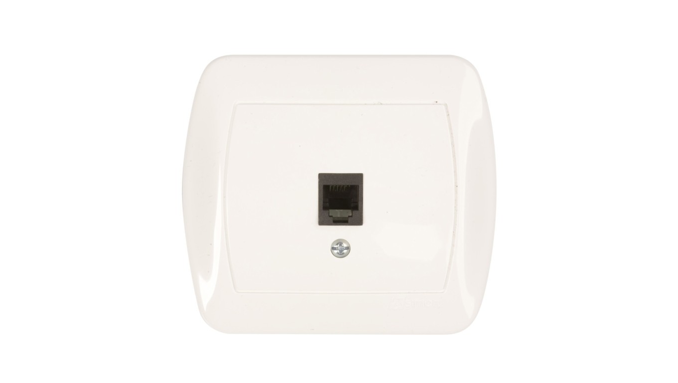 Simon Akord Phone Jack Single RJ12 White AT1/11