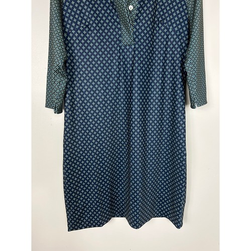 Gretchen Scott NWT Everywhere Shirt Dress Diamond Dot Blue Sz Medium Preppy - Picture 2 of 6