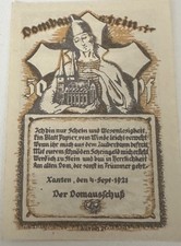 Xanten Notgeld  Dombauschein 1923
