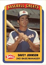 1990 Swell Baseball Greats #61 Davey Johnson Atlanta Braves