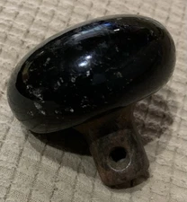 Vintage SINGLE (1) Black Porcelain Doorknob Salvage Door Hardware