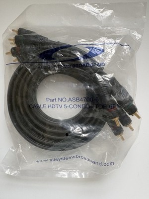 All Systems Broadband Cable HDTV 5 Conductor Cable 6 feet ASB4700-6