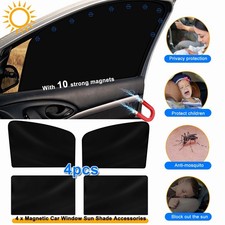 4x Magnetic Car Side Front Rear Window Sun Shade Cover Mesh Shield Uv Protection 4x Magnetic Car Side Front Rear Window Sun Shade Cover Mesh Shield Uv Protection