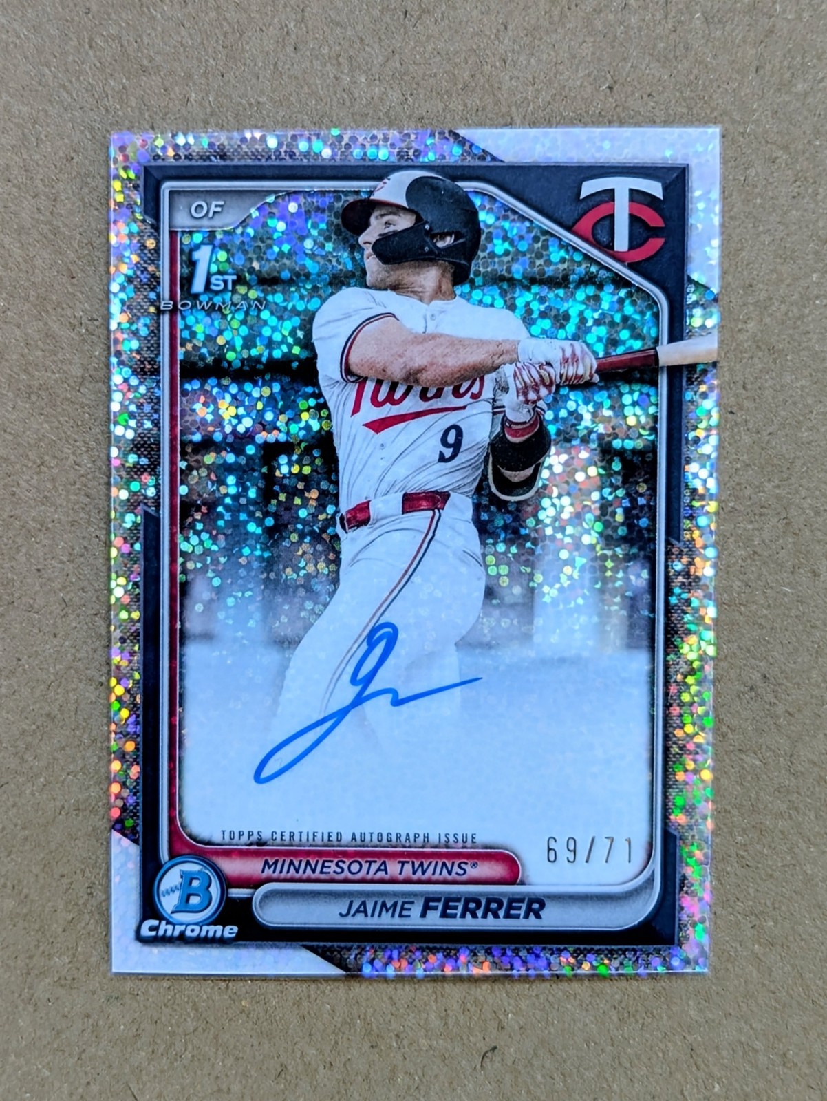 2024 Bowman Draft Chrome Jaime Ferrer 1st Auto Sparkle Refractor /71 #CPA-JF