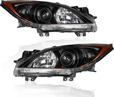 Headlights Assembly Replacement Compatible with 2010-2013 Mazda 3 Halogen with C