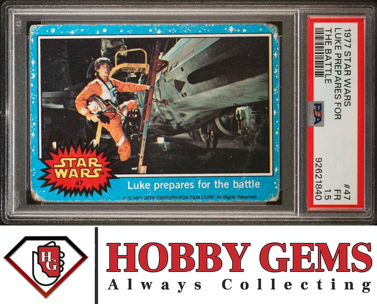 LUKE SKYWALKER PSA 1.5 1977 Topps Star Wars Prepares for Battle Blue Border #47