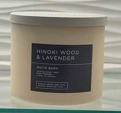 White Barn Hinoki Wood & Lavender 3 Wick Candle 14.5 oz Bath & Body Works New