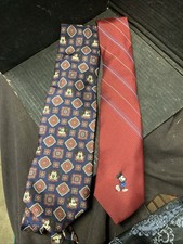 Two Rare Vintage Walt Disney Ties  Made In The Usa Mickey Mouse