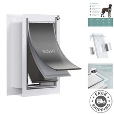 3-Flap Large Pet Door for Walls - Durable Steel Frame with Magnetic Closure