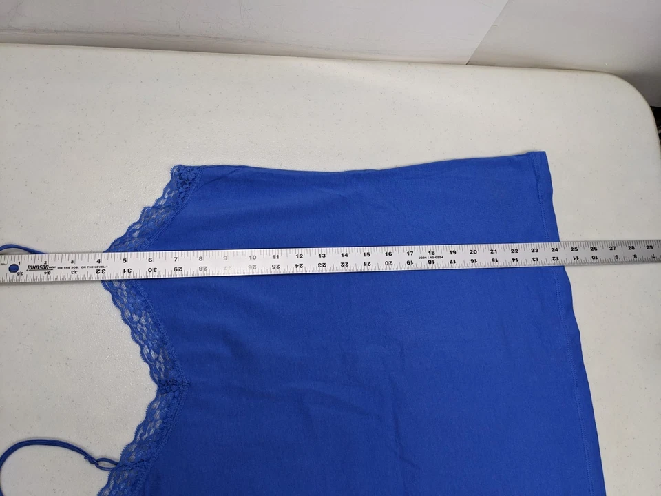 Merona 蕾丝装饰娃娃吊带背心女式 L 蓝色 90 年代 Y2K 吊带 #5000 — 第 4/4 张图片