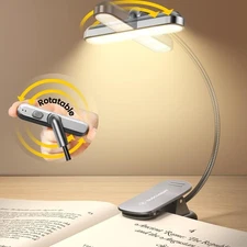Glocusent Book Light Rotatable: 22 Led Rechargeable Small, Gray 
