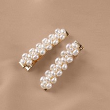 Handmade Woven Freshwater Pearl Duckbill Hair Clip Minimalist Hair Accessory