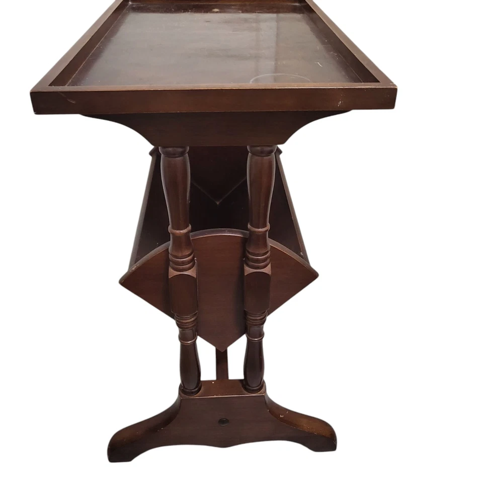 Vintage Mahogany Magazine Rack Stand Side Table Height 57cm - Image 4 of 4