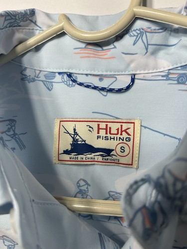 HUK Herren Small Fish Bones Kona Kurzarm Button Down Hemd blau - Bild 7 von 10