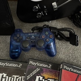 SONY Playstation2 PS2 Console - Guitar Hero Bundle - Guitar, Games, Memory Card