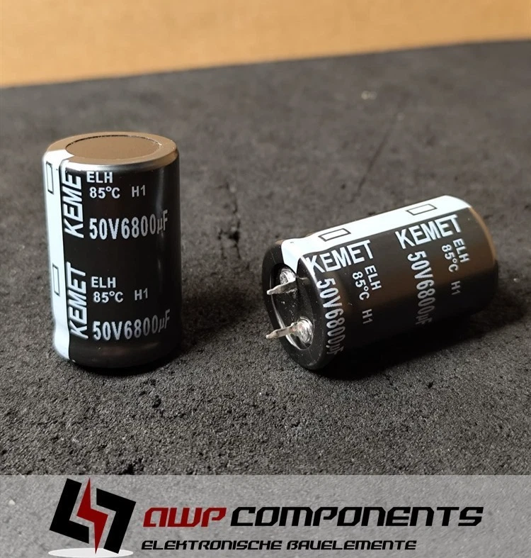 (2 uds.) Aluminio ELKO 6800uF 50V RM:10mm -40°C-85°C ±20% - KEMET