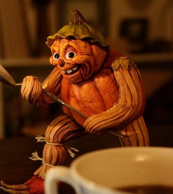 PUMPKIN MAN Sculpture KREATUREKID Adam Daugherty VINTAGE HALLOWEEN Hand-Painted!