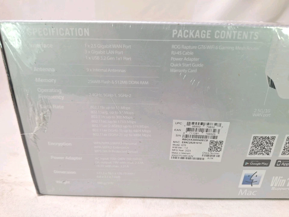 ASUS ROG Rapture GT6 (1PK) AX10000 Tri-Band WiFi 6 Gaming Router Up To 2900 SqFt - Image 3 of 4