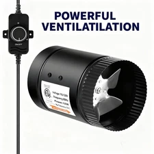 4 Inch Inline Booster Duct Fan HVAC Exhaust Ventilation Fan w/Speed Controller