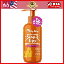 Zesty Paws Salmon Oil for Dogs and Cats Omega 3 Supplement 8.5oz