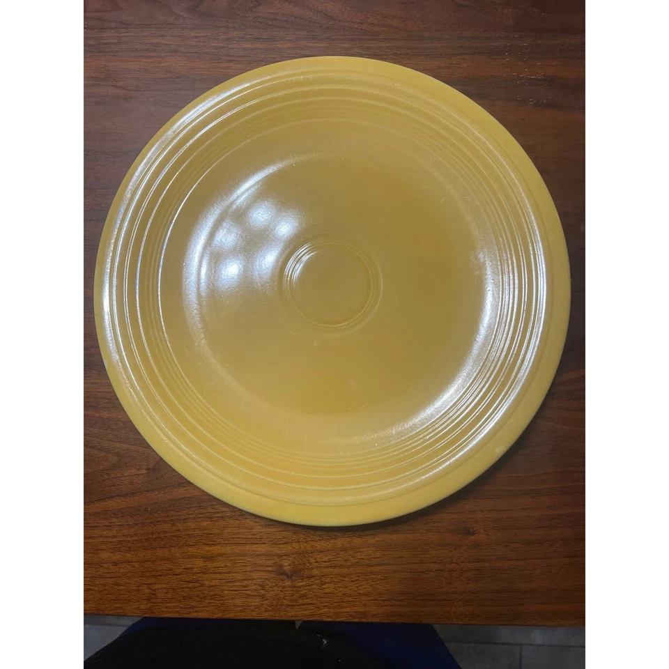 Vintage Fiesta 14" Chop Plate Yellow HLC USA Kitchen Dining Collectible - Image 2 of 3