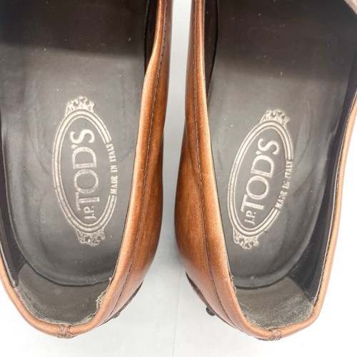Tods Mens 9.5 Penny Loafer Shoes Brown Leather Moccasins Slip On Classic Italy - Picture 10 of 16
