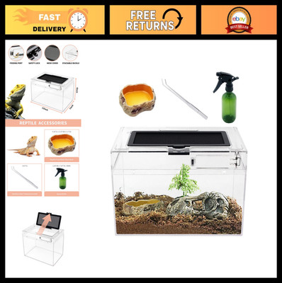 Mini Reptile Terrarium 12''x7''x6'' - Full View Habitat for Insects, Tarantulas, Cr