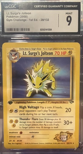 Lt. Surge's Jolteon (1st Edition) graded CGC 9 for sale on eBay
