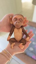 OOAK Silicone full body reborn monkey / ape baby. Lifelike collectible art doll