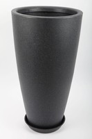 Point-Garden Blumentopf, PflanzküBel, Pflanzgefäß Mit Untersetzer, Black Stone