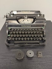 Underwood Champion Portable Typewriter 1940s Black Glossy thumbnail